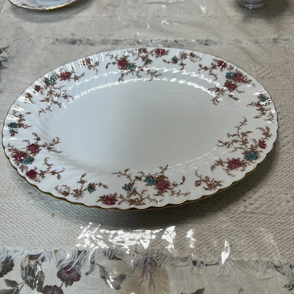MINTON CHINA ANCESTRAL S-376 LARGE OVAL SERVING PLATTER‎ 12.5" EUC - Picture 10 of 12